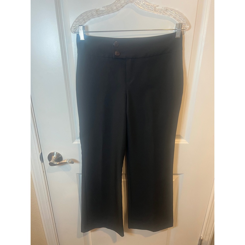 A. Byer Womens Dress Pants Wide Leg Double Button Black Size 7